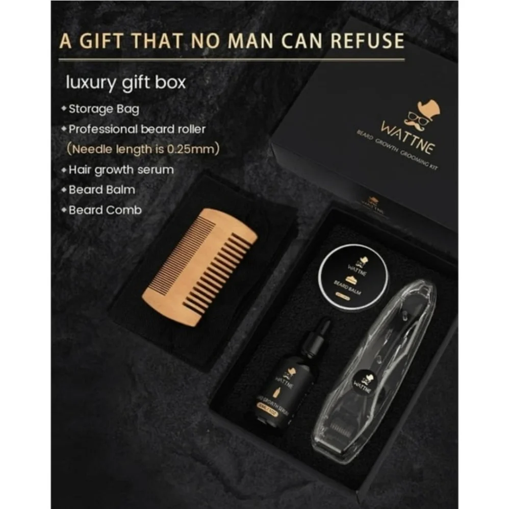 WATTNE Beard Growth Grooming Kit NIB